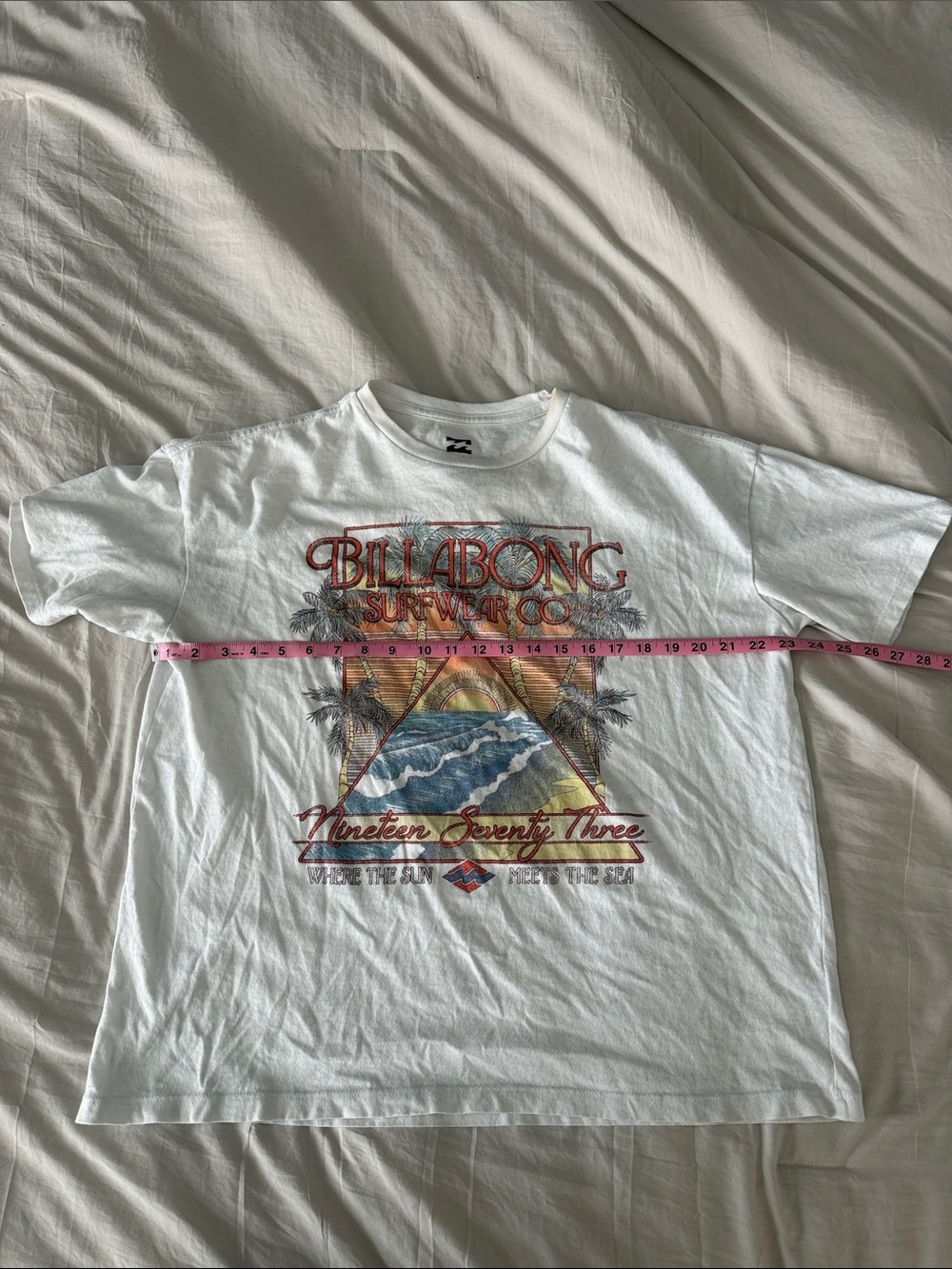 Billabong White Surf Graphic Short Sleeve Tee